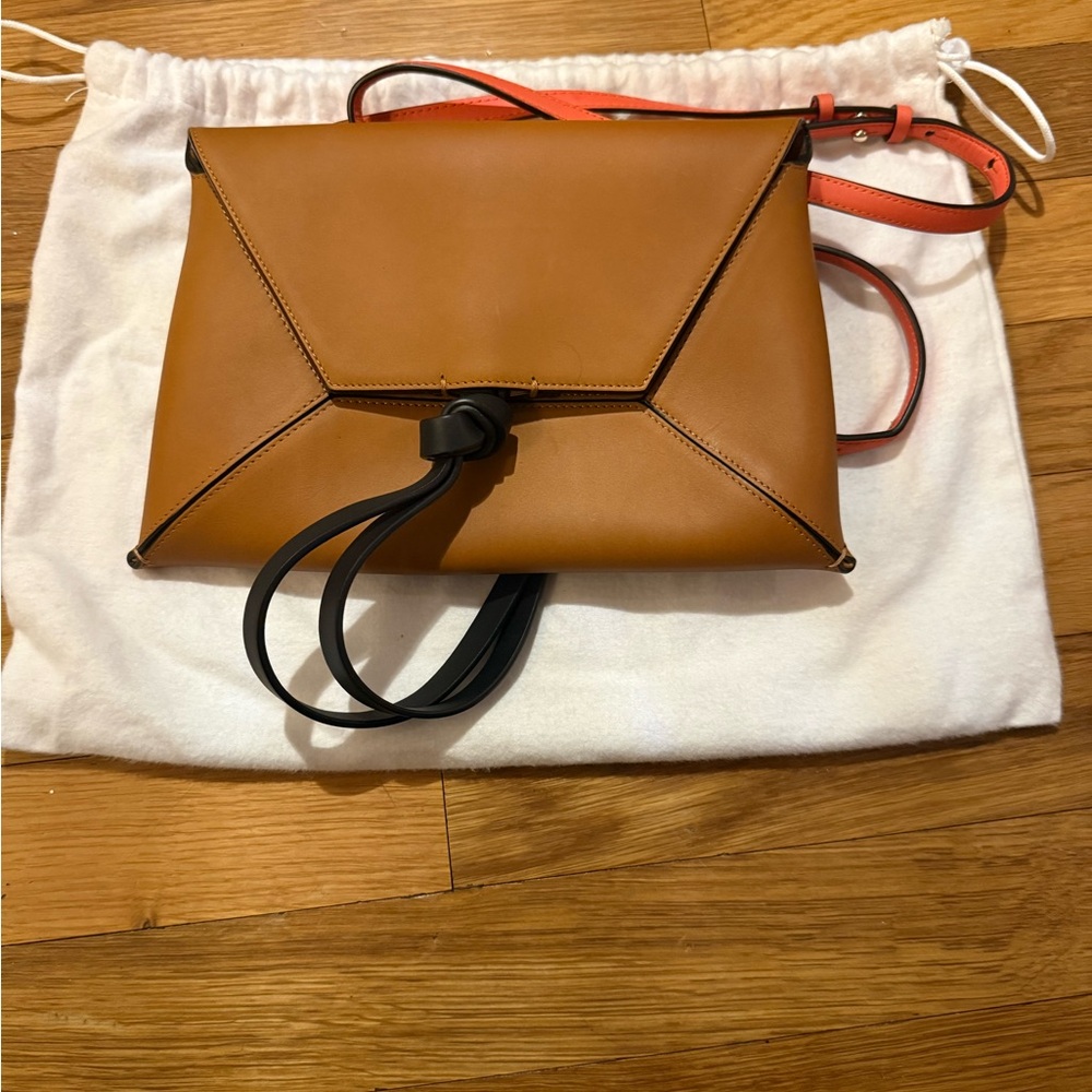 Stuart Weitzman Chic Tan and Black Crossbody Bag